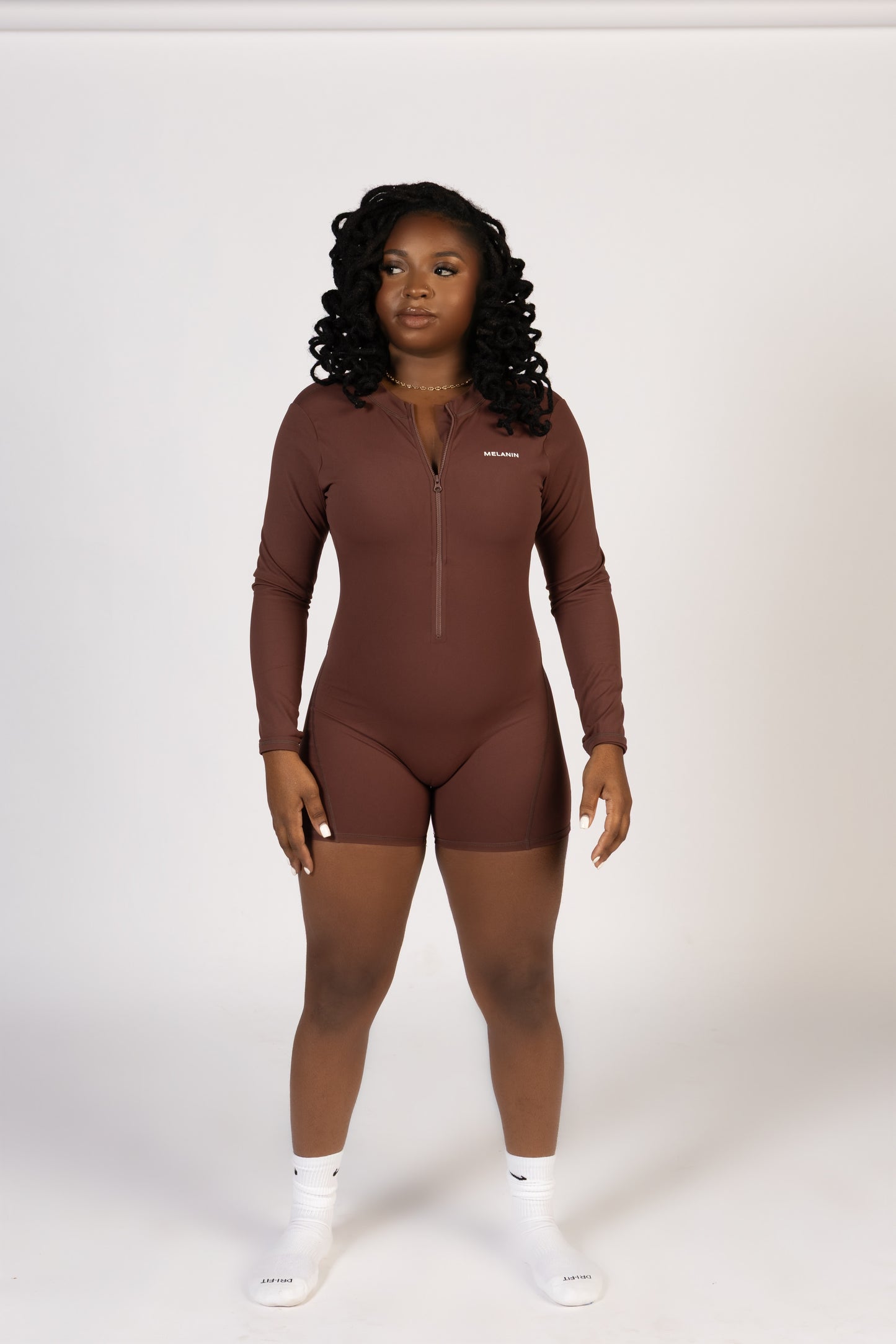 LONG SLEEVE BACK OUT ZIP UP ROMPER