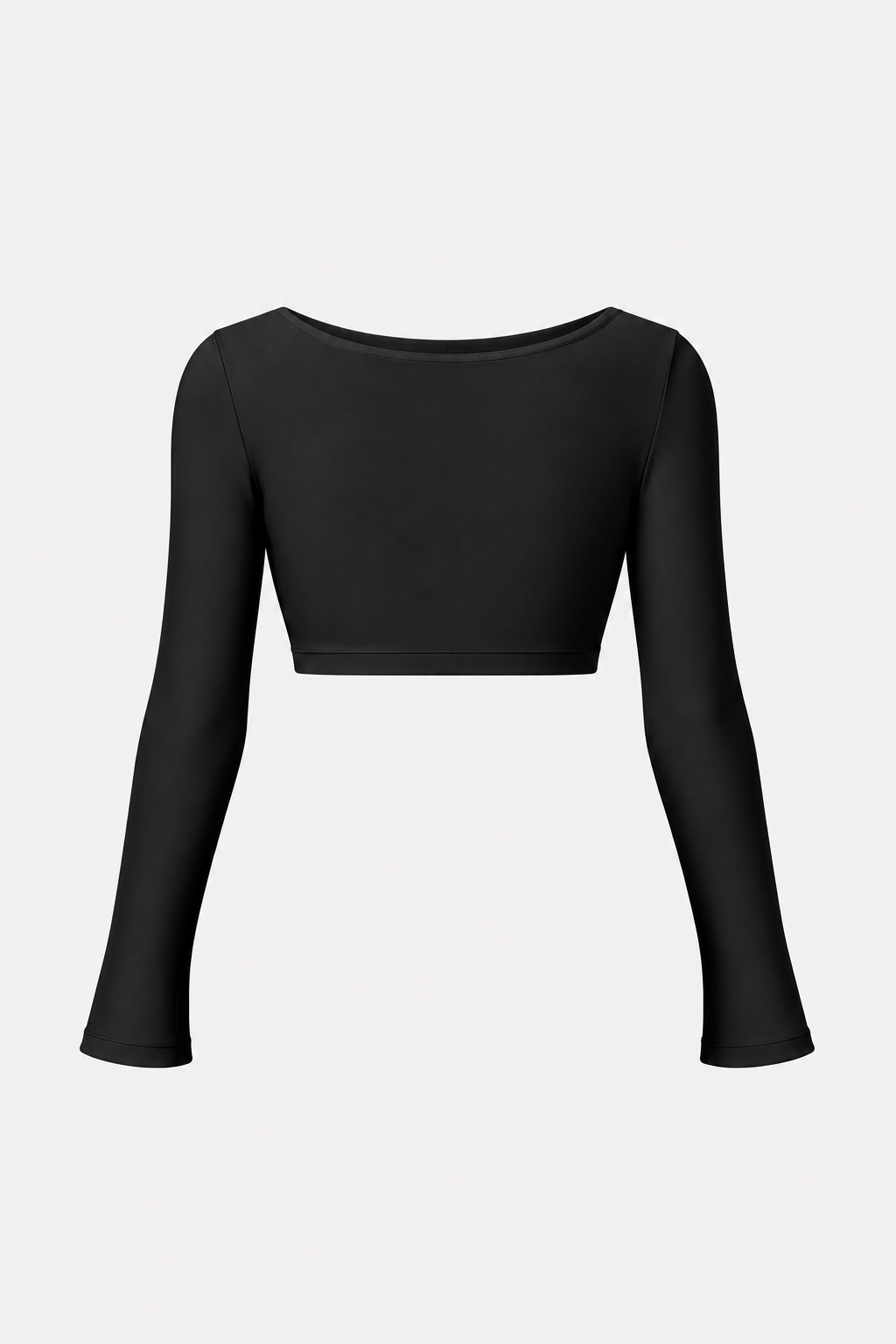 Black Long Sleeve Crop Top