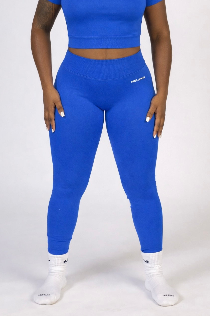 BLUE SEAMLESS LEGGINGS