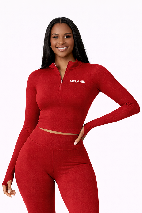 RED ZIP UP TOP JACKET