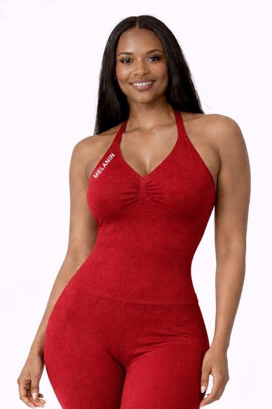 RED HALTER TOP