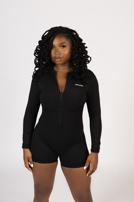 LONG SLEEVE BACK OUT ZIP UP ROMPER