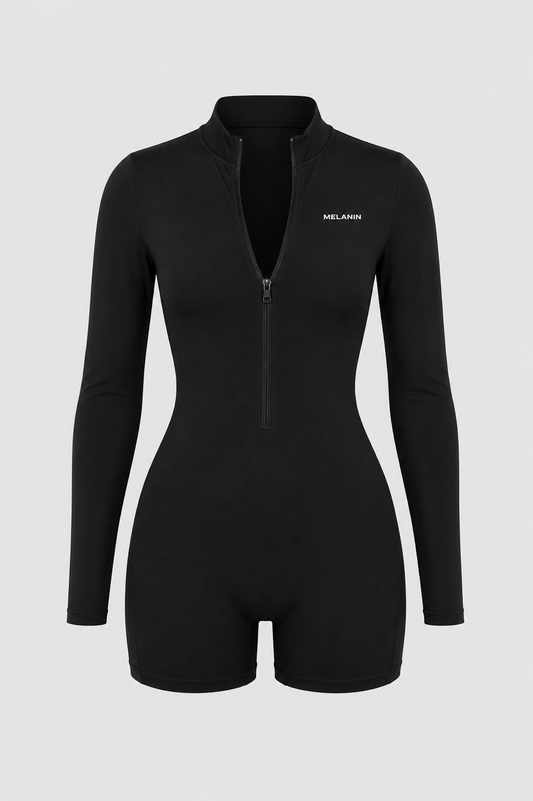 LONG SLEEVE BACK OUT ZIP UP ROMPER