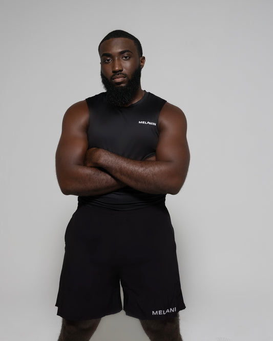 BLACK SLEEVELESS SHIRT