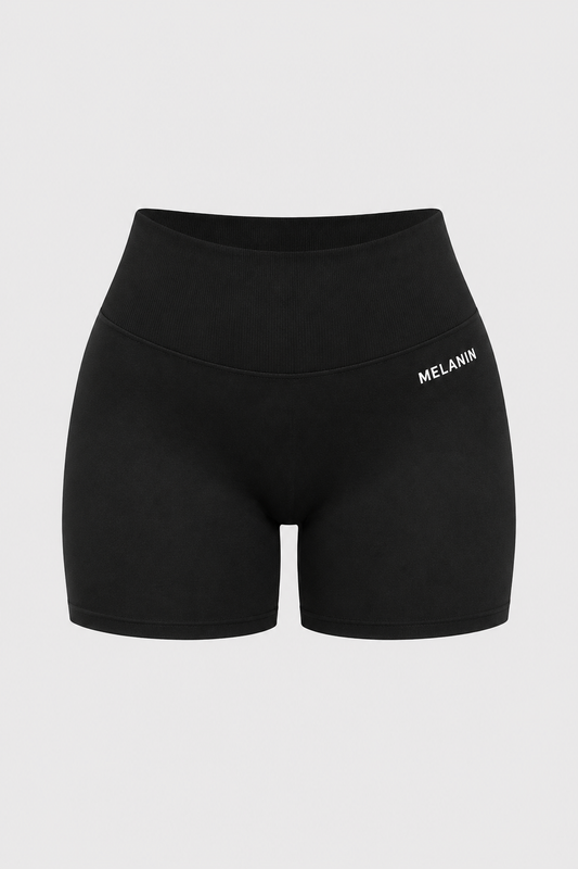 BLACK SEAMLESS SHORTS