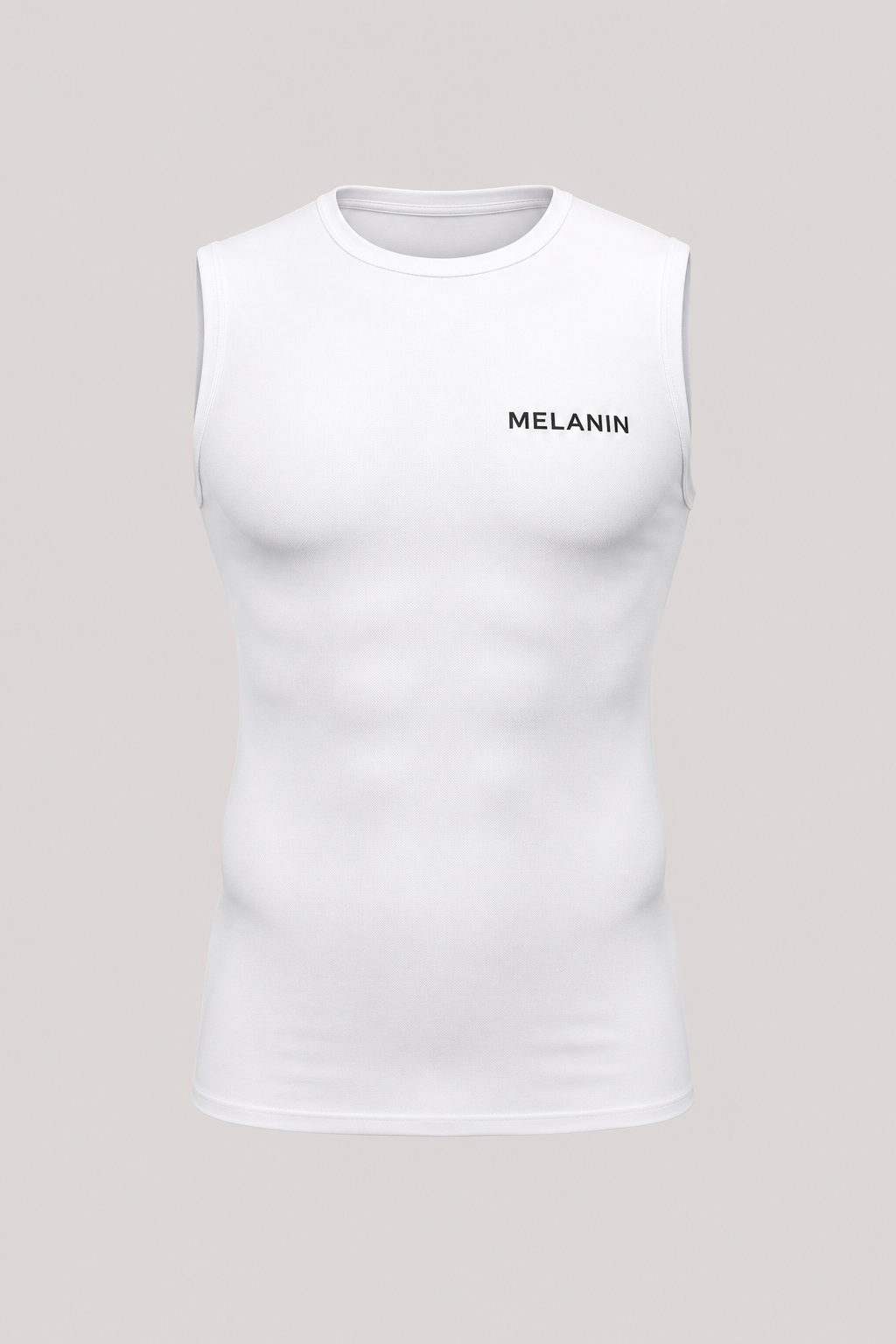 WHITE SLEEVELESS SHIRT