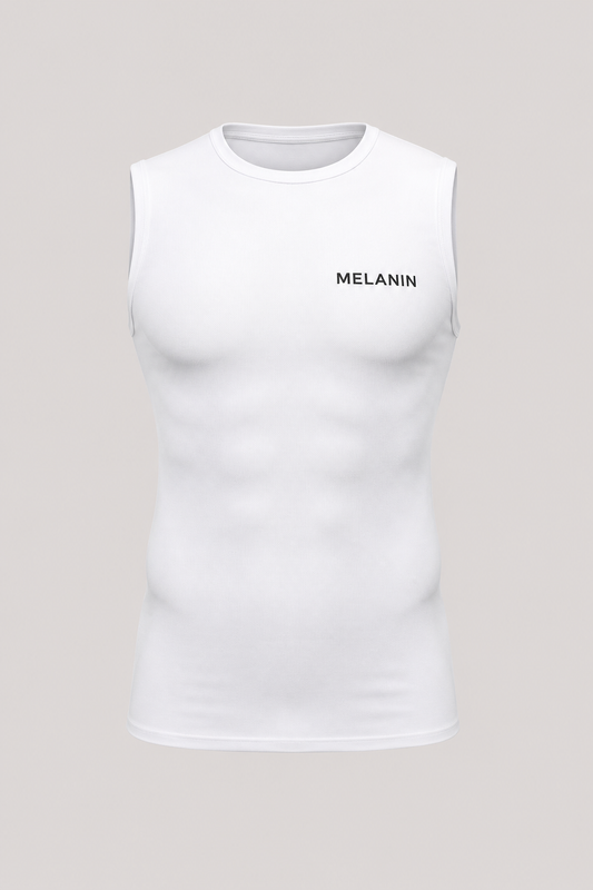 WHITE SLEEVELESS SHIRT