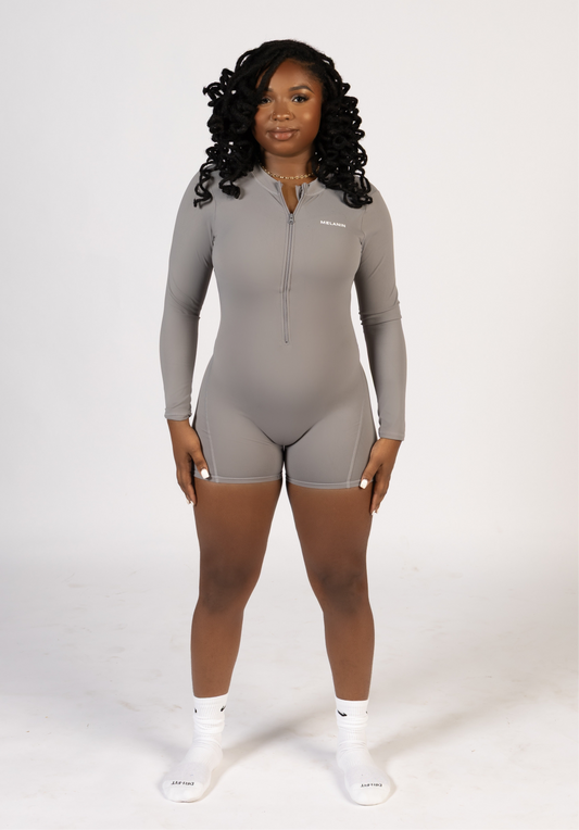 LONG SLEEVE BACK OUT ZIP UP ROMPER