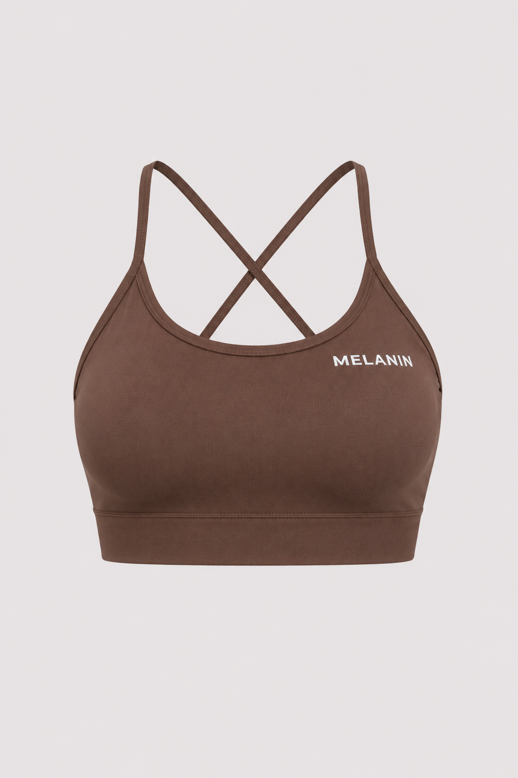 BROWN CRISS CROSS BACK SPORTS BRA