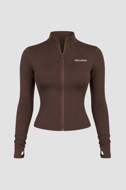 MOCHA SCULPT ZIP UP JACKET