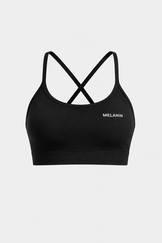 BLACK CRISS CROSS BACK SPORTS BRA