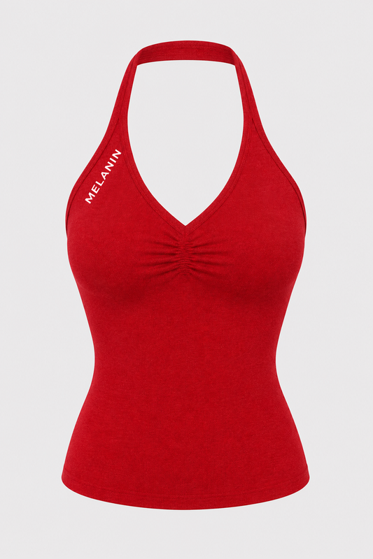 RED HALTER TOP