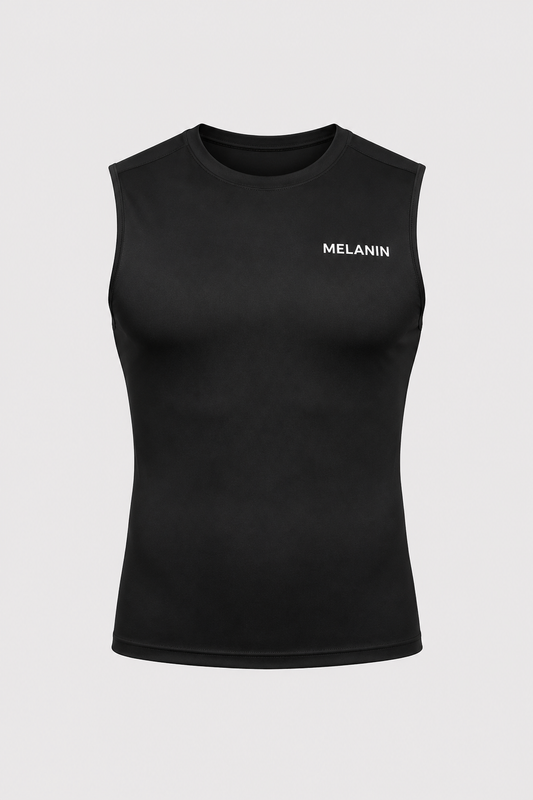 BLACK SLEEVELESS SHIRT