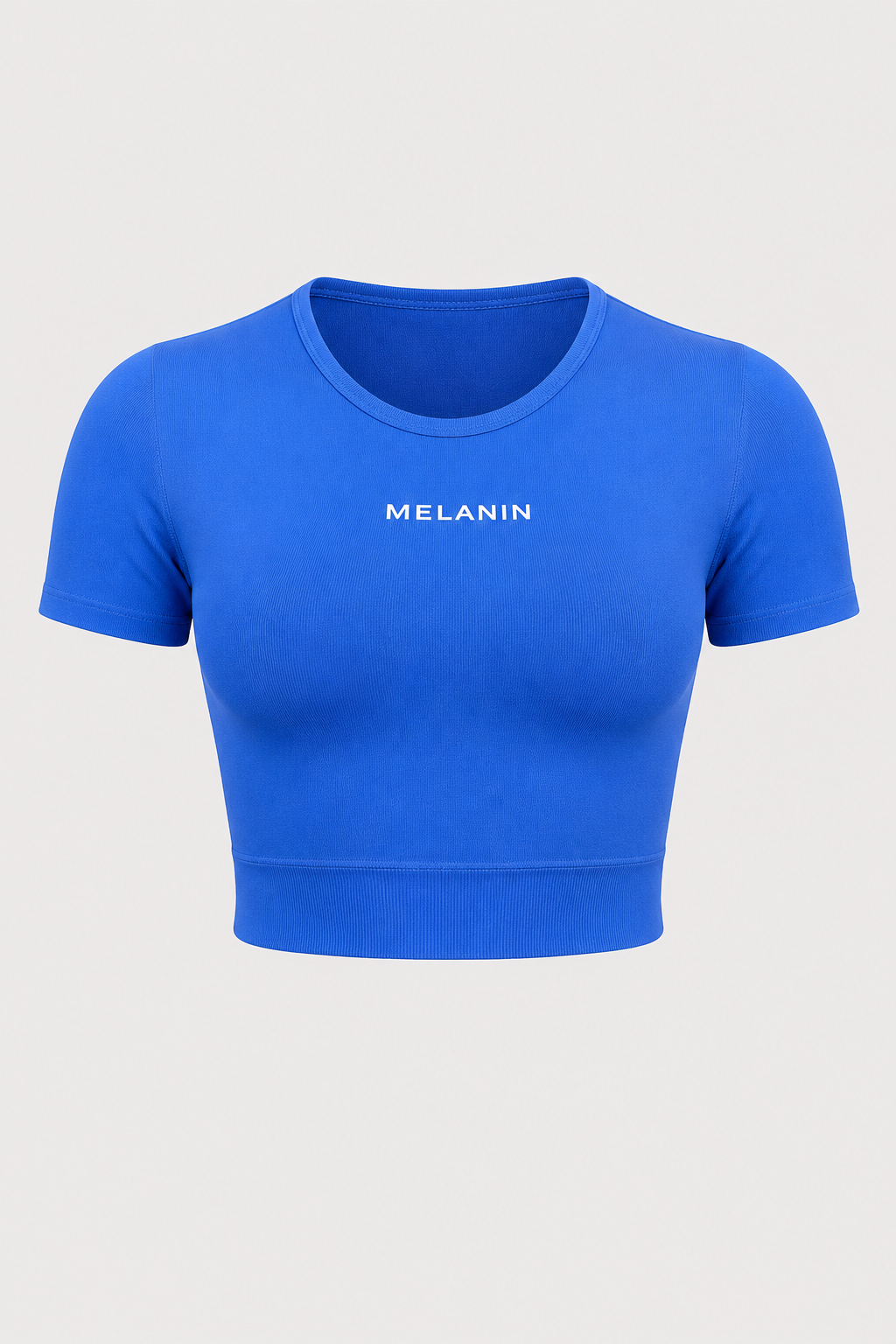 BLUE SEAMLESS CROP TOP SHIRT