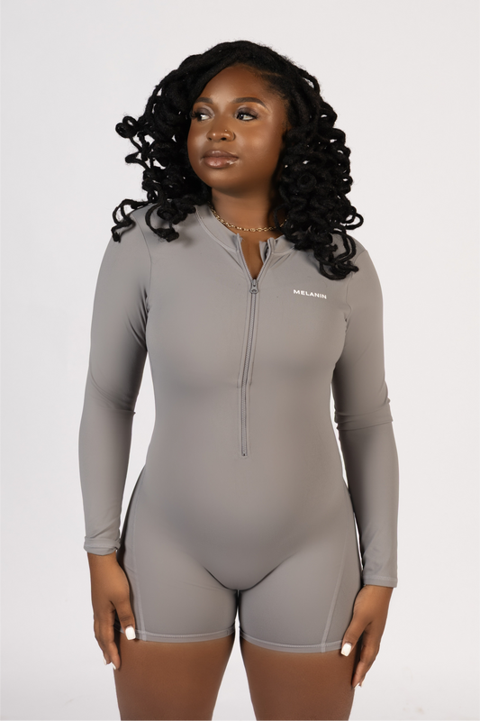 LONG SLEEVE BACK OUT ZIP UP ROMPER