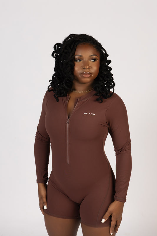 LONG SLEEVE BACK OUT ZIP UP ROMPER