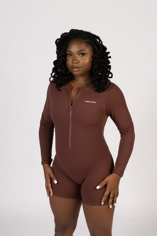 LONG SLEEVE BACK OUT ZIP UP ROMPER