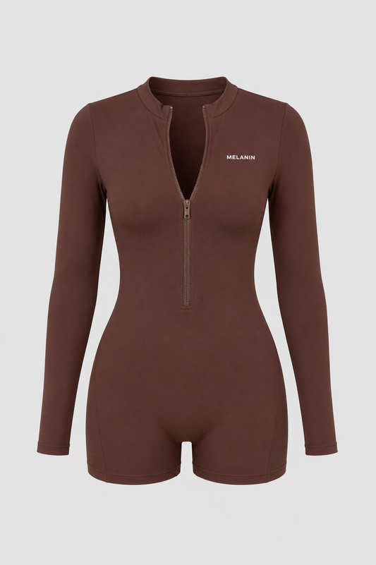 LONG SLEEVE BACK OUT ZIP UP ROMPER
