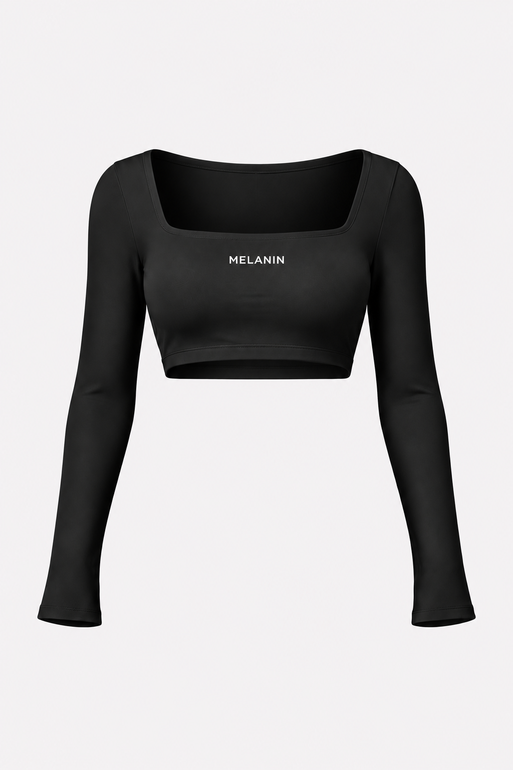 Black Long Sleeve Crop Top