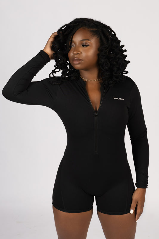 LONG SLEEVE BACK OUT ZIP UP ROMPER