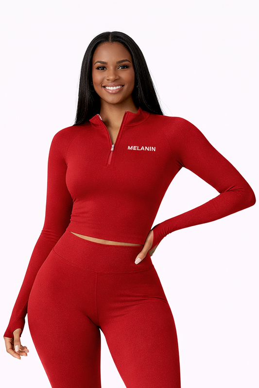 RED ZIP UP TOP JACKET