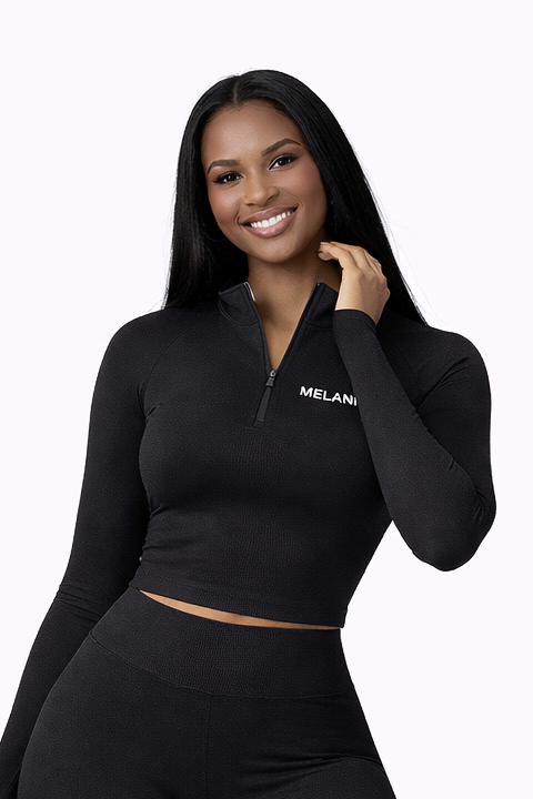 BLACK ZIP TOP JACKET