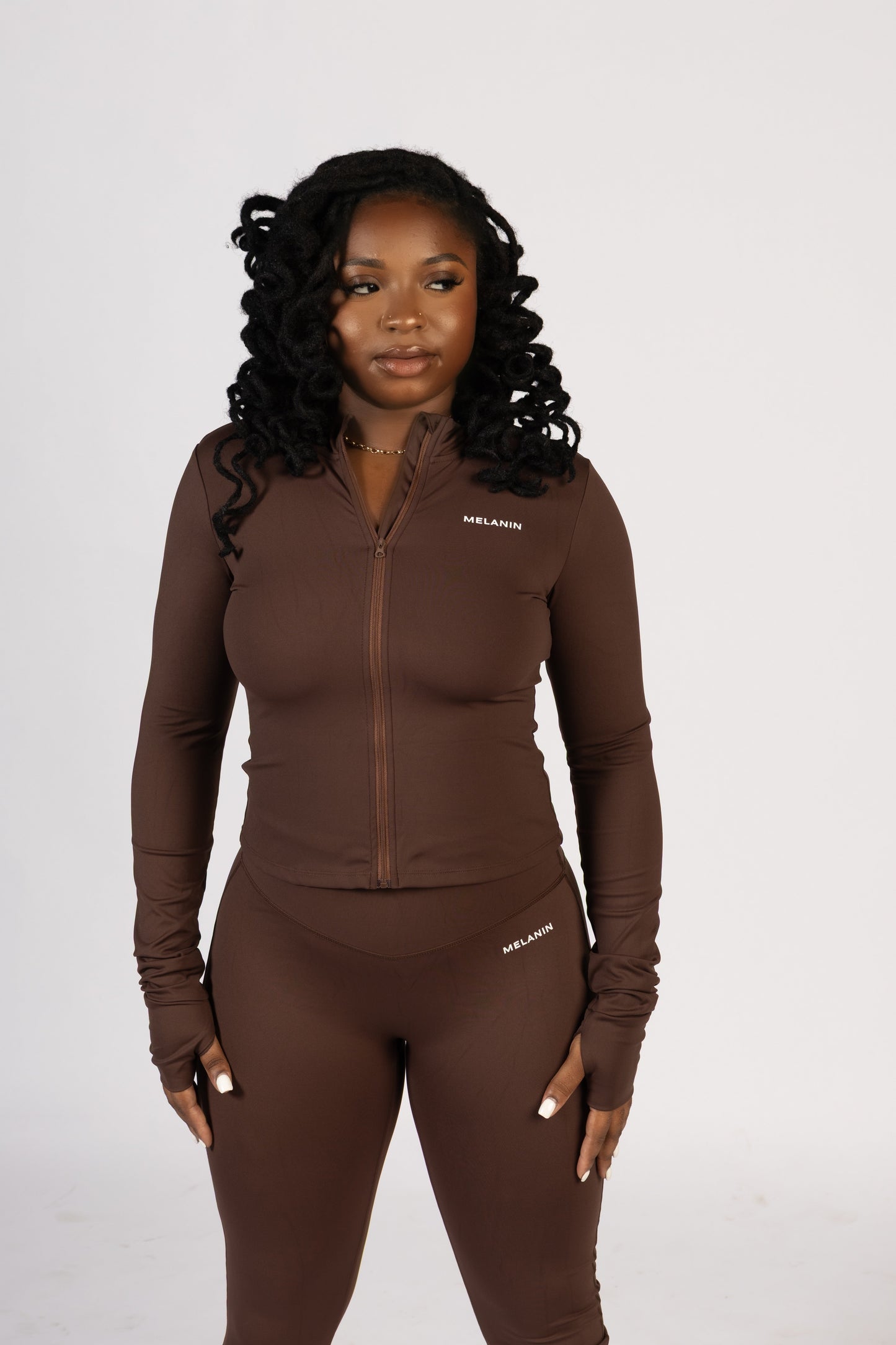 MOCHA SCULPT ZIP UP JACKET